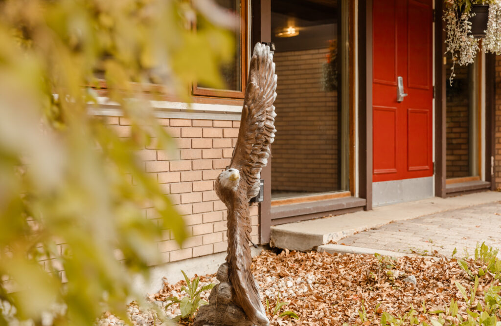 eagle statue outside school